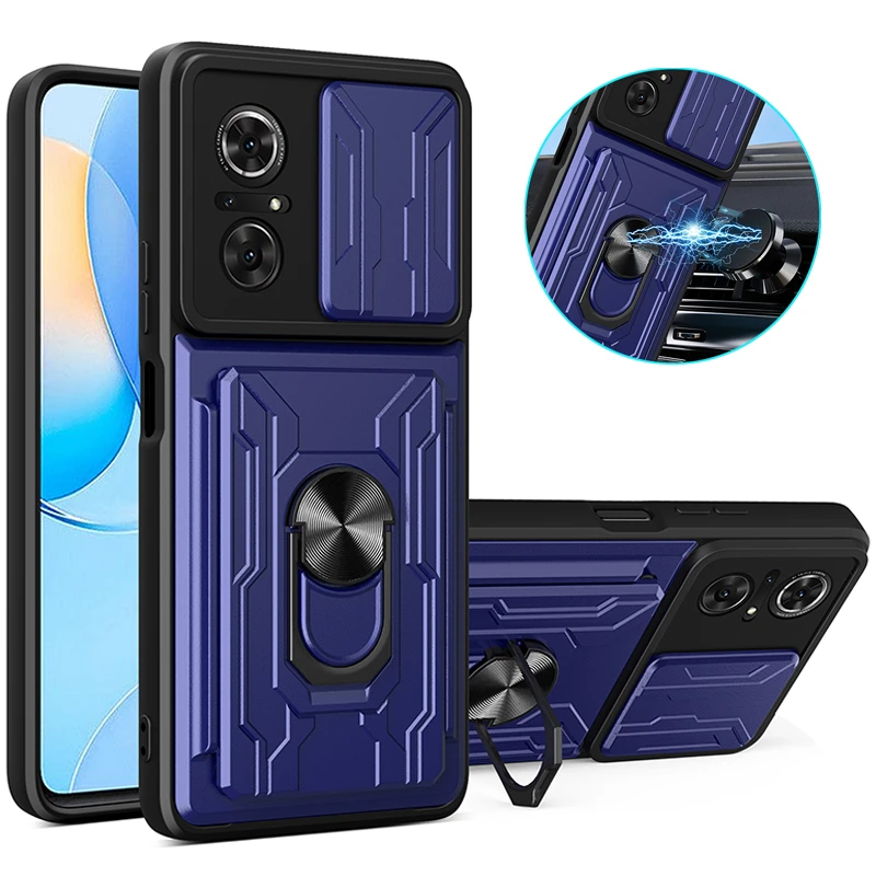 For Huawei Nova 9 SE Case Card Slot Car Holder Stand Shockproof Armor Protect Phone Case for huawei Nova 9 9SE Nova9 Back Cover