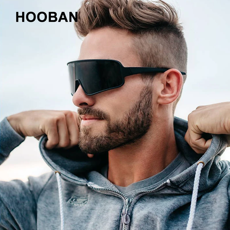 Lunettes de soleil de sport rouges pour hommes, classiques, noires, grandes, vintage, conduite, randonnée, unisexe, UV400