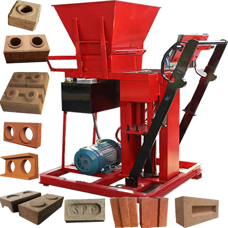 Price Manual logo Outdoor Wall Interlocking Clay Mud Earth Soil Brick Hydraulic Interlock Bricks Making Machine