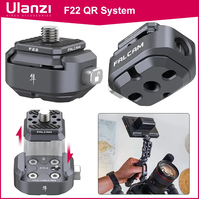 Ulanzi FALCAM F22 퀵 릴리스 시스템, Arca Swiss 퀵 릴리스 플레이트 클램프, Nikon Canon Sony DSLR 카메라 삼각대 케이지