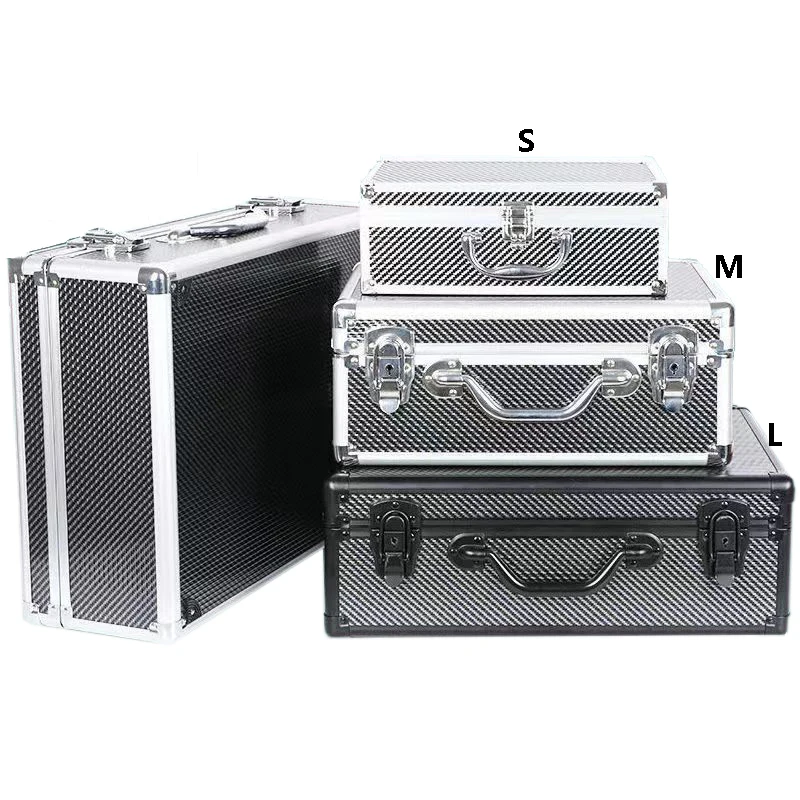 Protective Storage Box Case Suitcase with Sponge Compartment for Microphone Sound Card Mixer Tool Kits