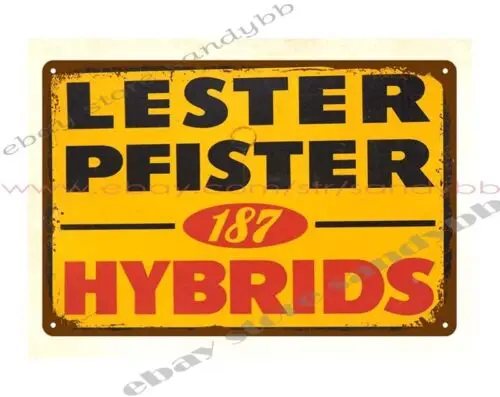 Lester Pfister Hybrids metal tin sign metal wall art living room