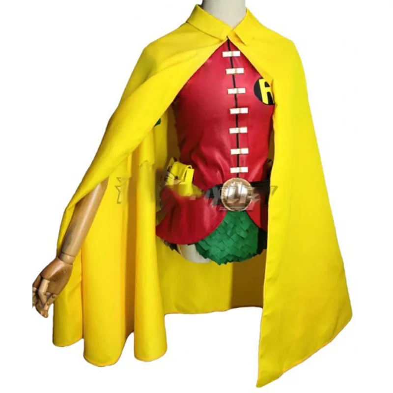 Robin Movie Boy Wonder Cosplay Costume Yellow Cloak Green Underwear Disguise Halloween Cosplay Robin Clothing