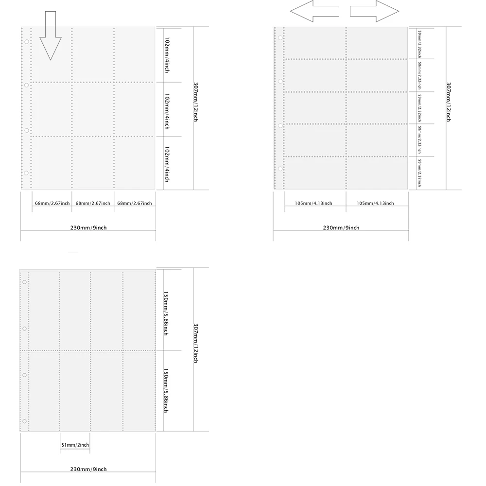 A4 4 Löcher 10/30/50 Pack Bindemittel Refill Ärmeln 4R 6 zoll Postkarte Foto Ablum Seiten Halter Karte Buch 10x15 für 4 Ring Notebook