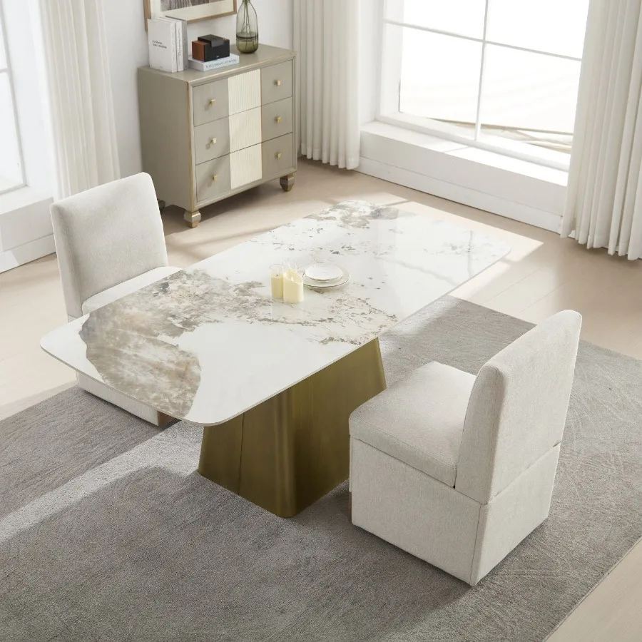 COOLMORE كراسي طعام منجدة دوارة 360 درجة مجموعة من 2 كراسي دوارة لغرفة الطعام كراسي المطبخ عجلات تخزين مريح Mo