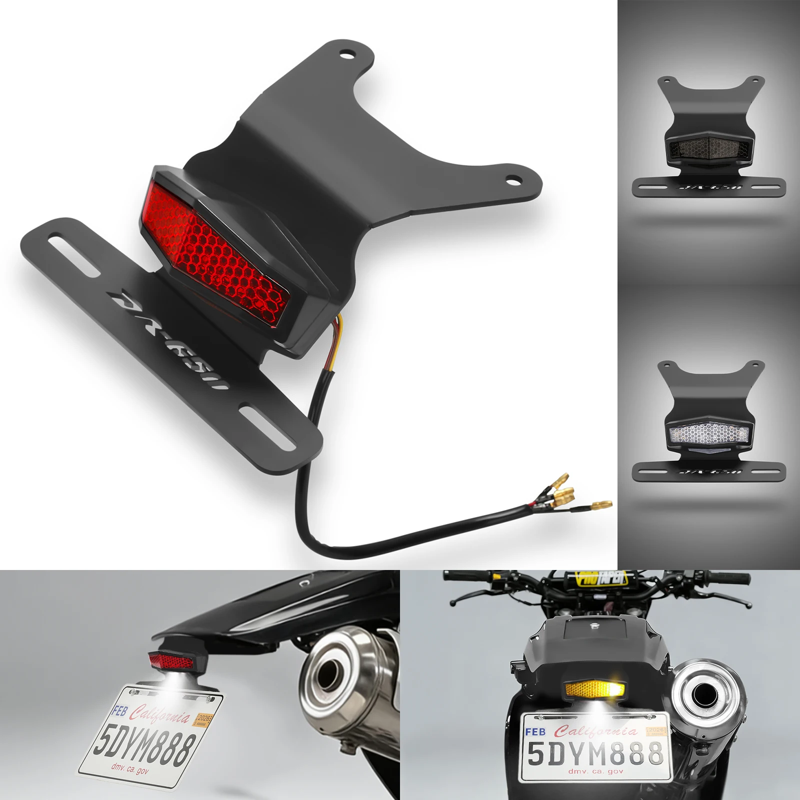 Motorcycle Short Tail Conversion Kit For Suzuki DR650 S SE Fender Eliminator Tail Tidy LED Number Plate Holder