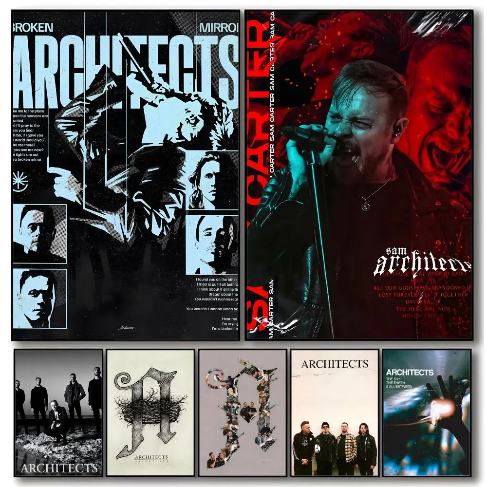 band metal Architects Poster Trendy Aesthetic Wall Art Poster for Dorm Room Bedroom Decor