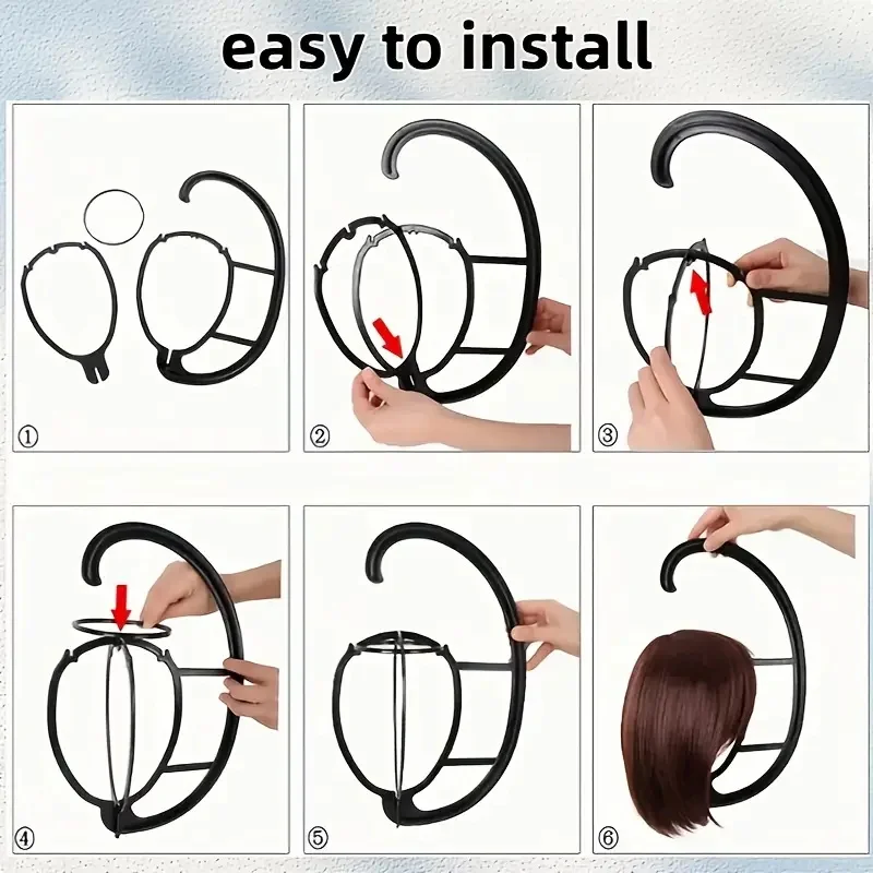 Hanging Wig Holder for Multiple Wigs