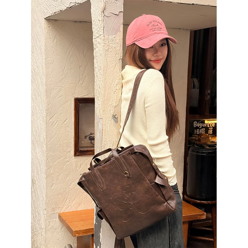 Image 3: ELFSACK Sac à dos polyvalent minimaliste de grande capacité marron pour femmes