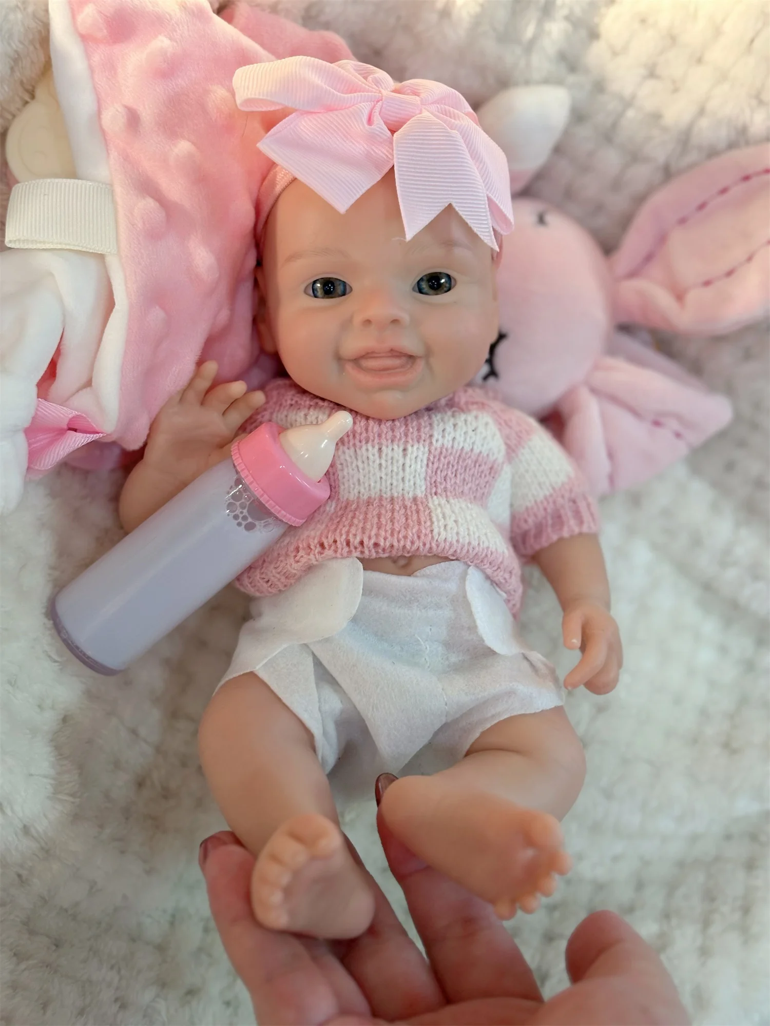 10 pollici Reborn Baby Doll Girl Mini Harper Full Body morbido solido silicone dipinto bambole appena nate giocattoli per regali di Natale per bambini