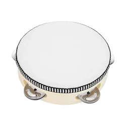 4inch 6inch Hand Held Drum Tambourine Drum Metal Jingles Percussion Musical Instrument Toys For KTV Party Kids Games