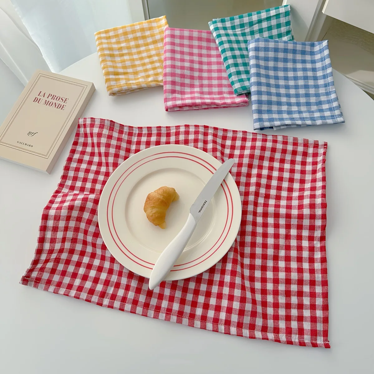 Red Red Small Plaid Tablecloth Gourmet Photo Props Background Cloth Decorative Cloth Placemat Napkin Home Decoration - Aliexpress Deal