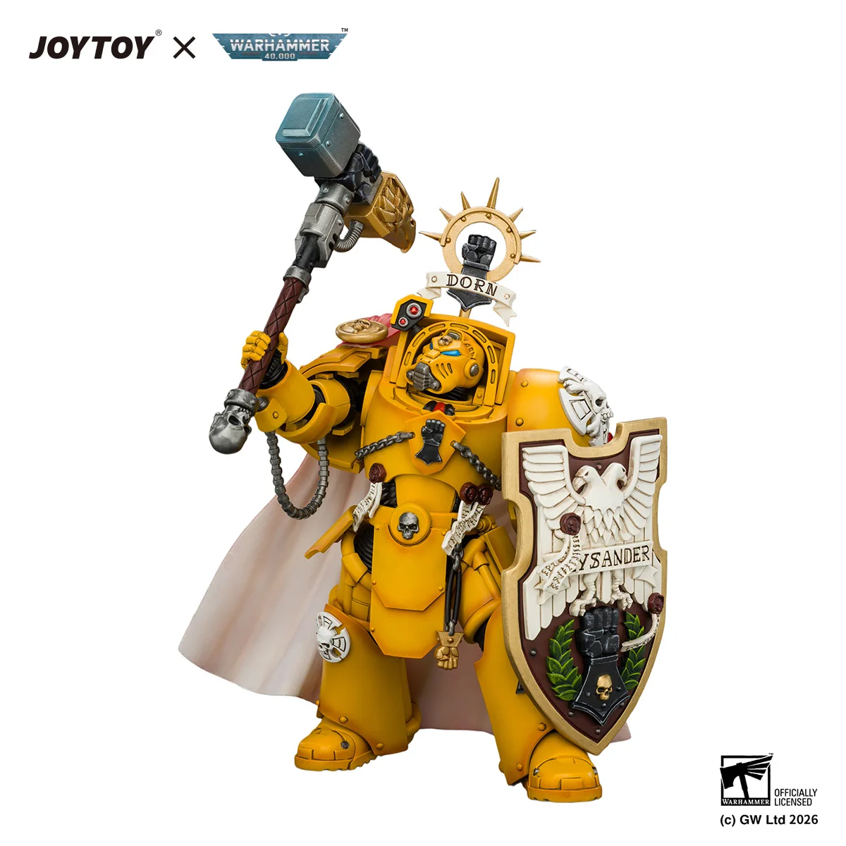 [Pre Order] JOYTOY Warhammer 40k 1/18 Action Figure Imperial Fists Darnath Lysander with Thunder Hammer and Storm Shield Model view 4