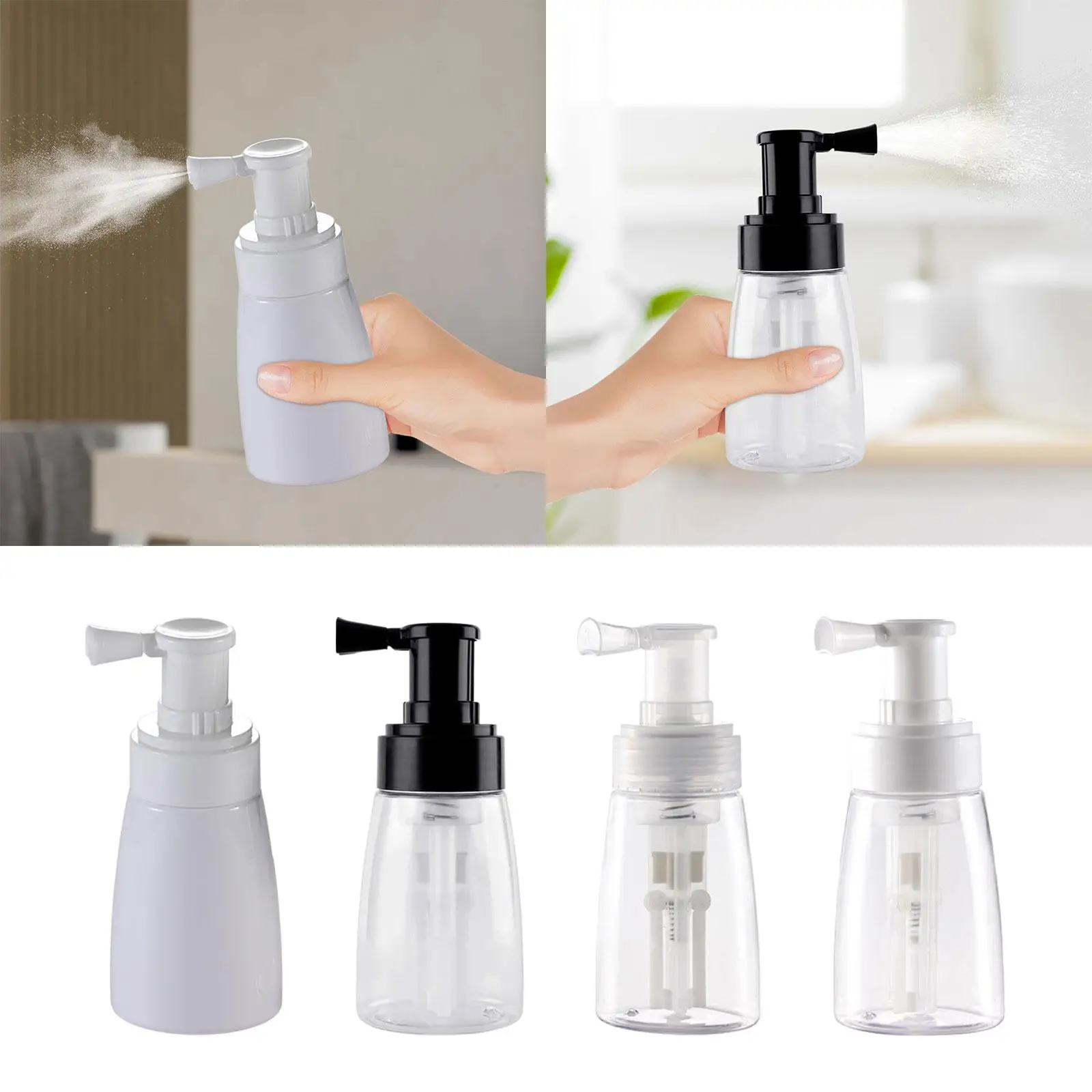 زجاجة بخاخ مسحوق فارغة قابلة لإعادة الملء ، موزع العناية بالجسم ، حاوية مسحوق جاف ، صالون تجميل للشعر للسفر للاستخدام اليومي ، المنزل
