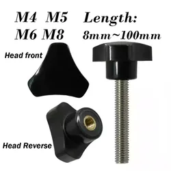 1/2 Pcs Triangle Head Bakelite Hand Tighten Thumb Screw M4 M5 M6 M8 Hand Knob Screws 304 Stainless Steel Plastic Head Bolt
