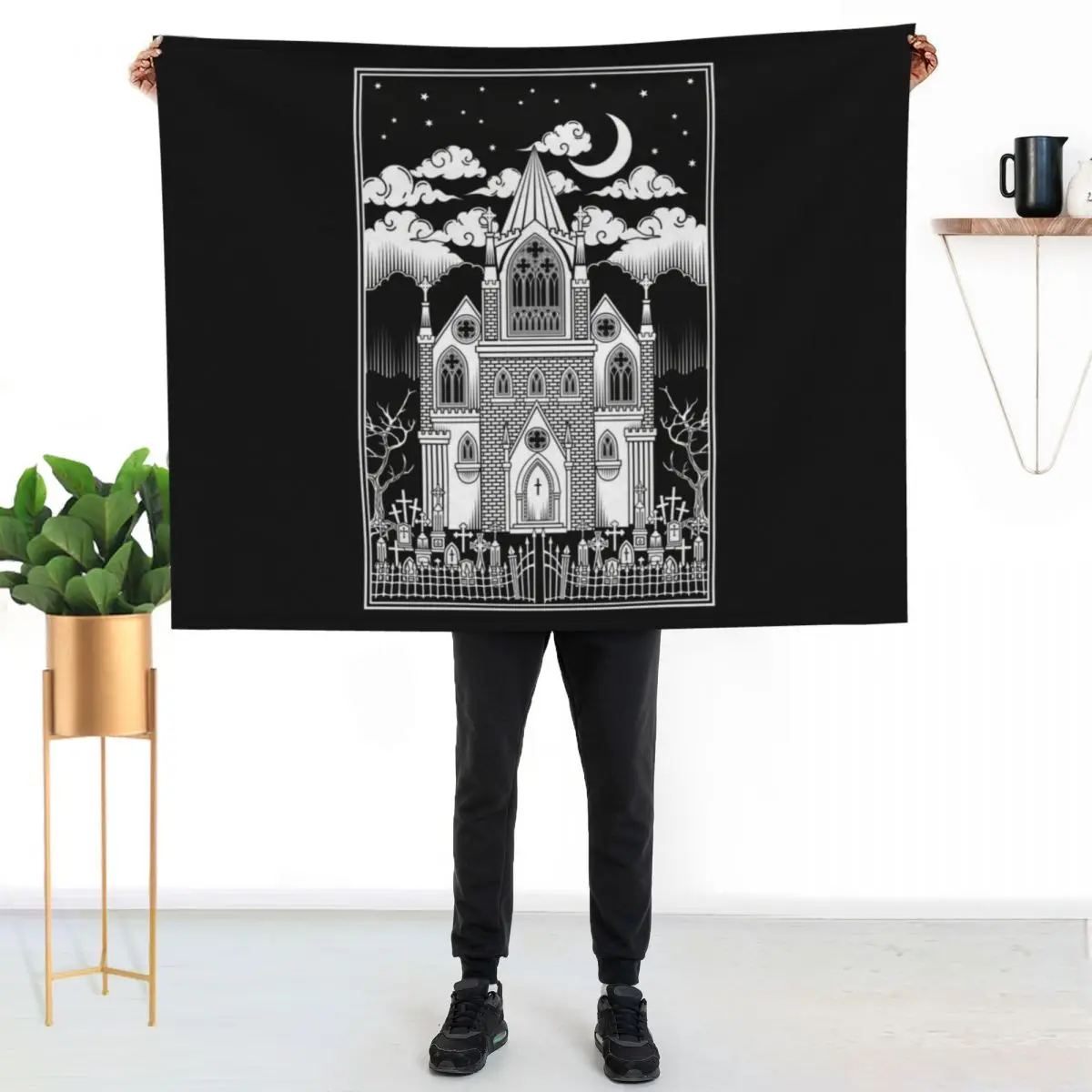 Gothic Cathedral Throw Blanket Luxury Designer Travel Heavy Retros Sofa Throw blankets ands Blankets