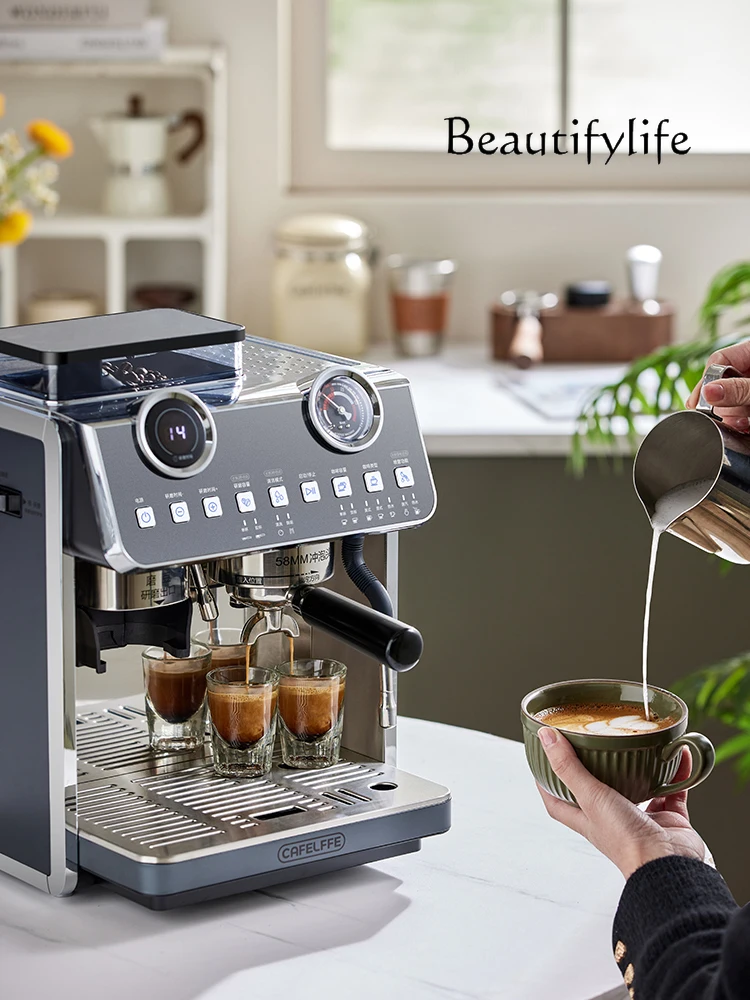 Espresso Extraction Small Household and Commercial Dual-Use Semi-automatic Grinding Integrated Coffee Machine