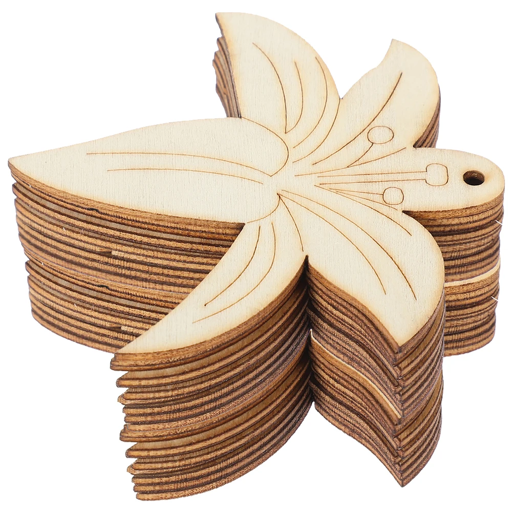 

20pcs Wooden Flower Cutouts Crafts Unpainted Diy Wood Slices For Kids Handmade Decorations Diy Wooden Cutouts Wood Chips
