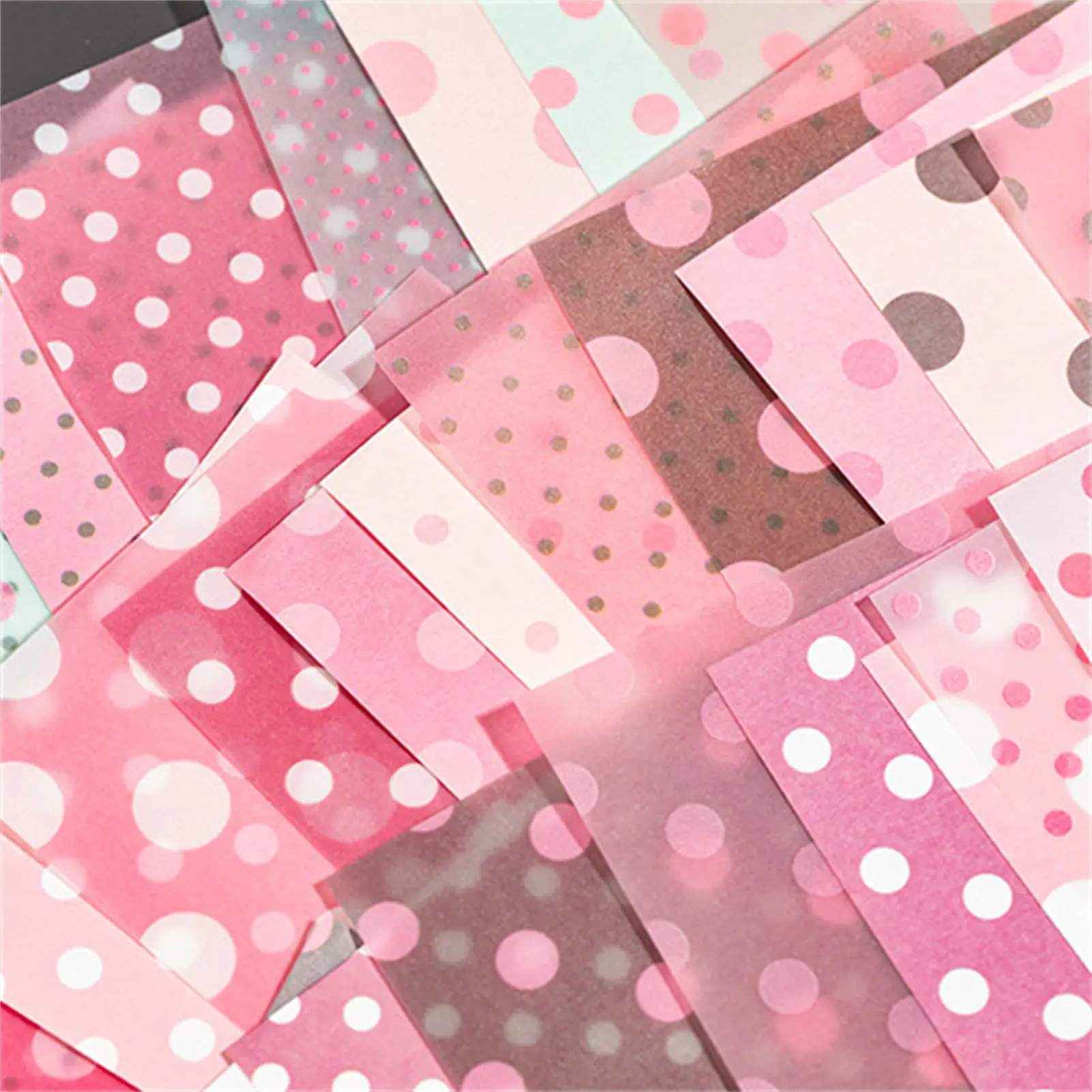 50pcs Creative Polka Dot Decor Scrapbook Vintage Material Paper Kit DIY Junk Journal School Photo Album Retro Background paper view 3