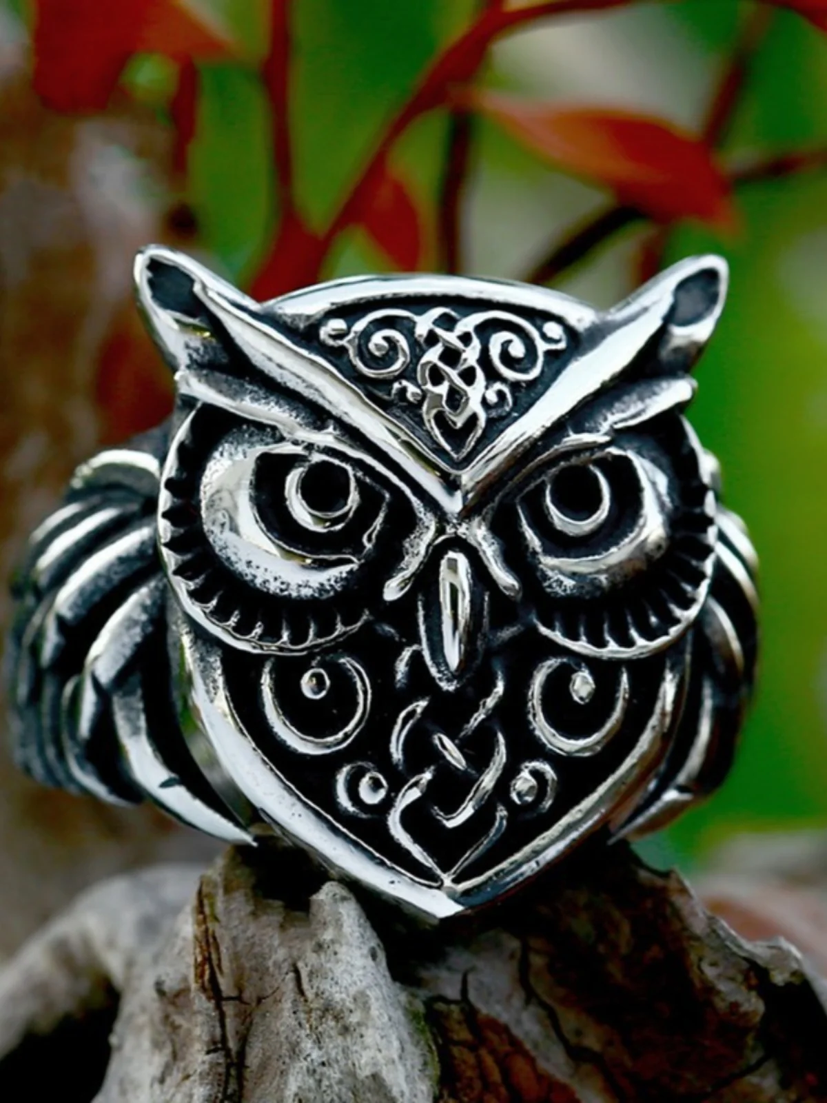 

Rock Punk Titanium Steel Ring Fashionable Unisex Non-fading Bold Style Animal Pattern Punk Ring for Men And Women