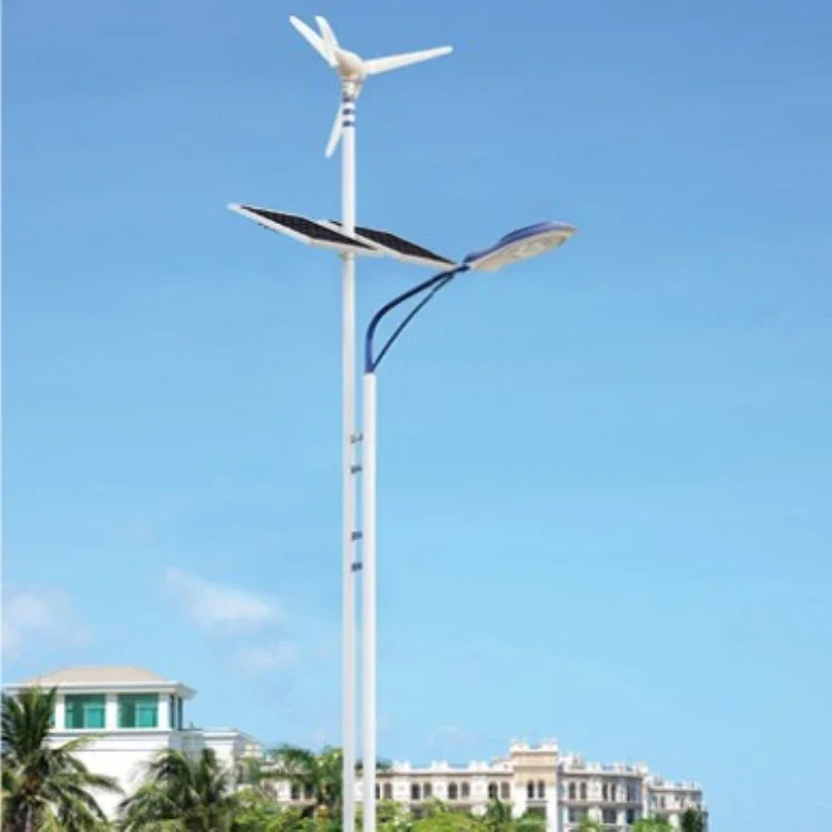 

Solar Windmill Street Light With Lithium Battery Wind Generator Road Lamp Municipal 8 Meters Pole Street Lighting
