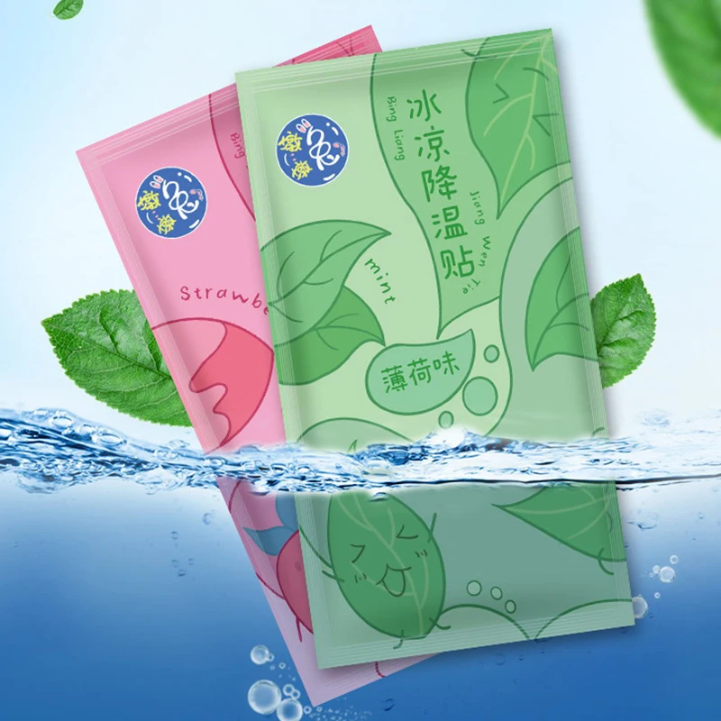 10Pcs Cartoon Summer Cooling Patch fronte Ice Cooling Sheet bambino bambini adulto mal di testa alleviare Patch forniture di raffreddamento