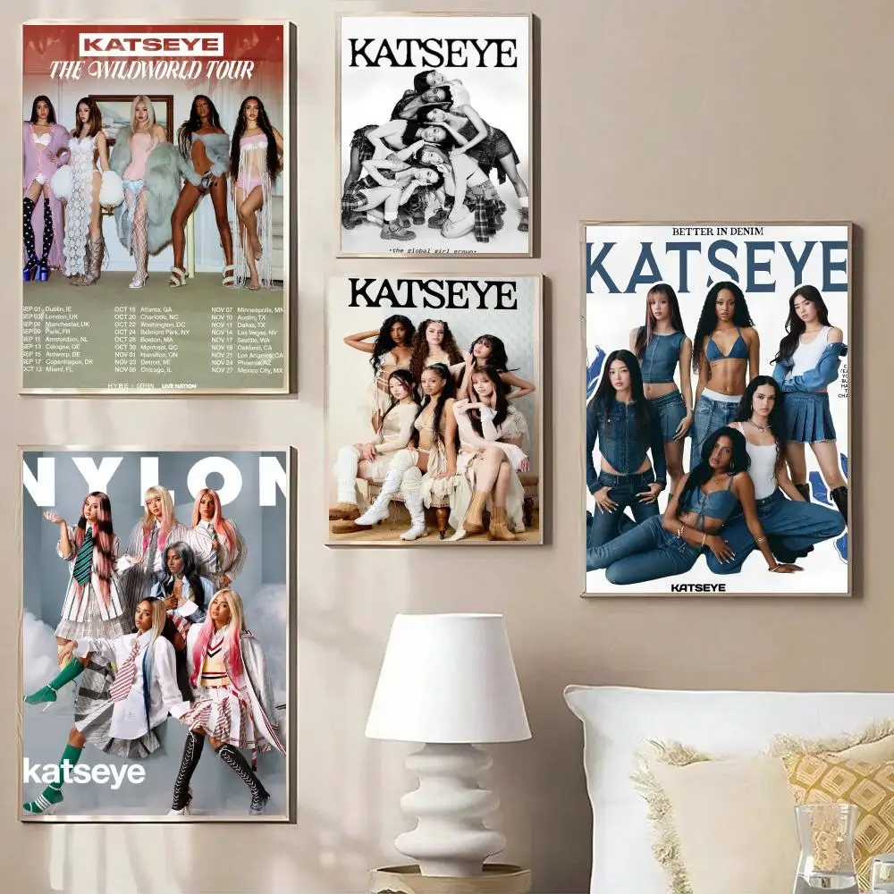 Famous Team Kpop K-KATSEYE Poster Modern Minimalist Wall Art Prints for Bedroom Living Room Aesthetic Contemporary Decor Gift - view 3
