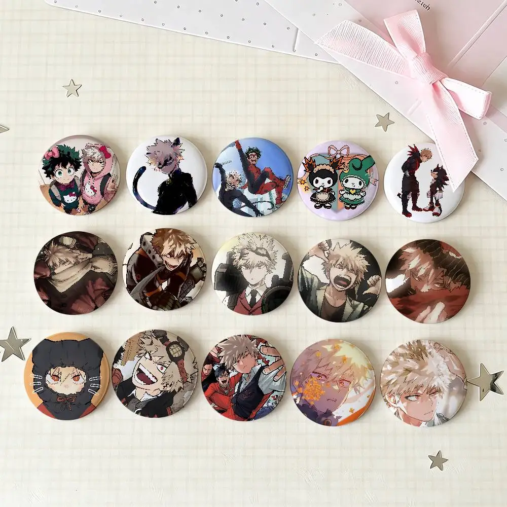 B-Bakugo K-Katsuki Badges Tinplate Soft Button Pin Brooch Metal Badge Custom Jewelry Accessories Hat Bag Lapel