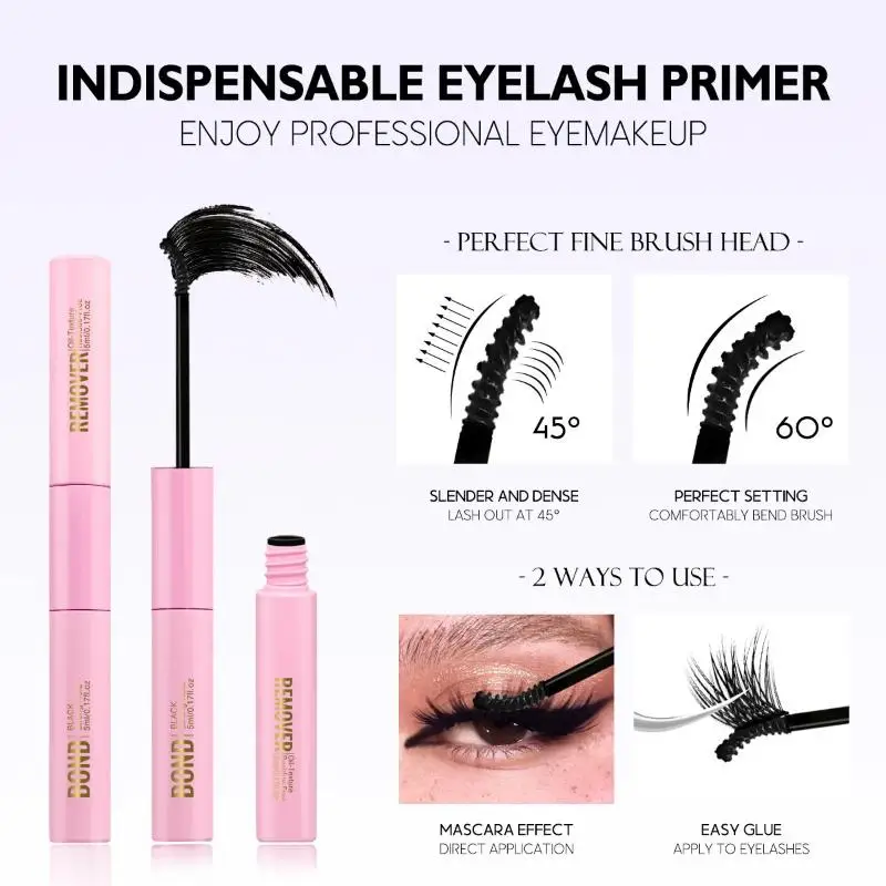 1PCS 2 In 1 Bond And Seal/ Remover Waterproof Fast Drying Glue And Sealer Dual-Ended Eyelash Glue Strong Hold Cluster Lash Glue