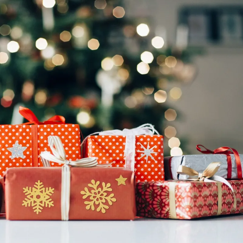 1/20 ورقة بريق الذهب ندفة الثلج ملصقات حفلة عيد الميلاد تسميات المغلفات الهدايا ختم لاصقة تزيين سجل القصاصات DIY بها بنفسك لوازم #5