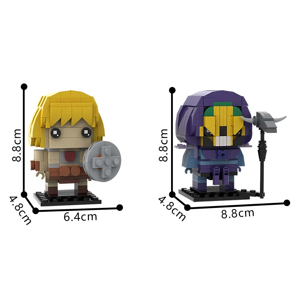 Gobricks MOC كلاسيكي أنيمي Brickheadz اللبنات الصلب رجل الهيكل العظمي عمل شخصية الطوب تجميعها لعبة الأطفال هدية