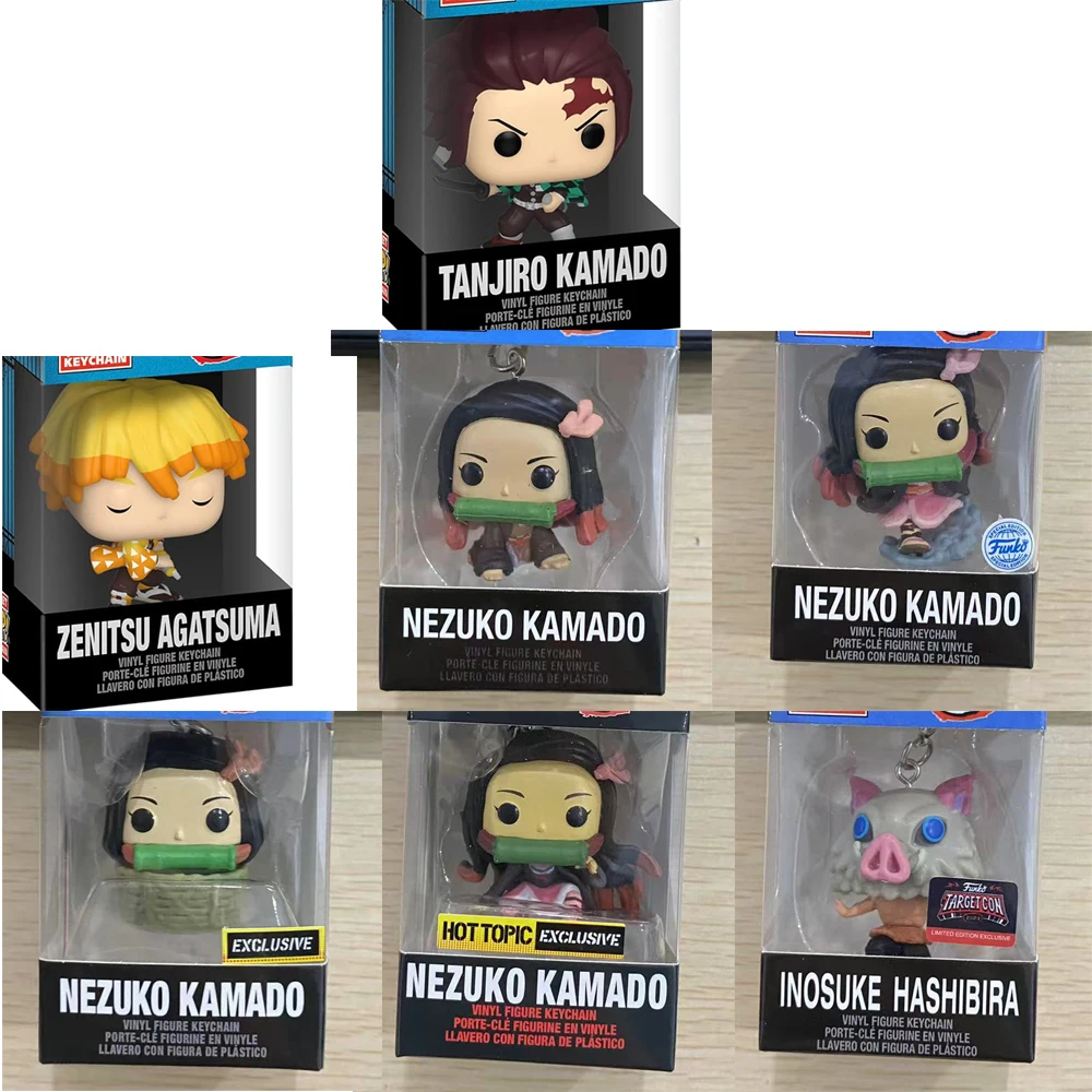 اليابانية أنيمي جيب المفاتيح Insuke Hashibira Nezuko الشكل Zenitsu Tanjiro لعبة مجسمة #1