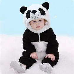 Umorden 6-24M 3-4T Baby Panda Kostuum Baby Peuter Romper Jumpsuit Onesie Flanel Winter warm Halloween Fancy Dress