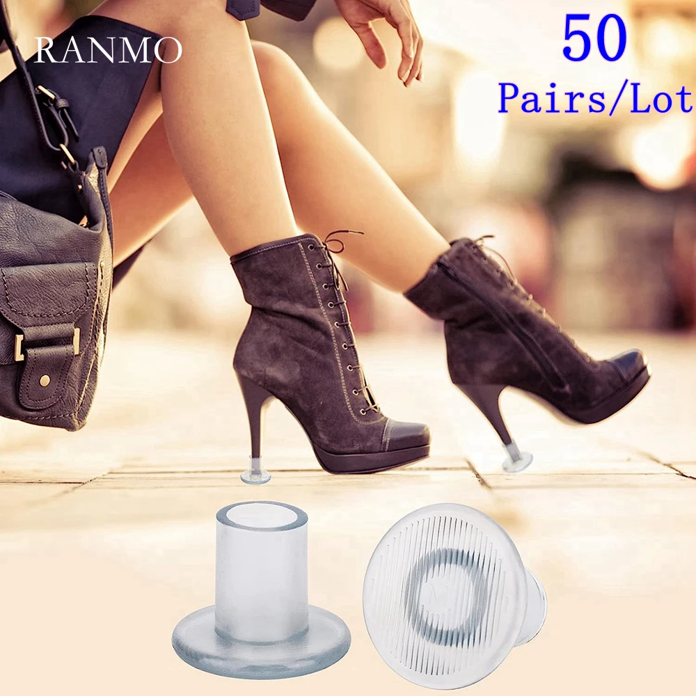 50 Pairs/Lot Heel Protectors PVC High Heeler Antislip Heel Stopper Latin Stiletto Dancing Covers For Bridal Wedding Party Shoes