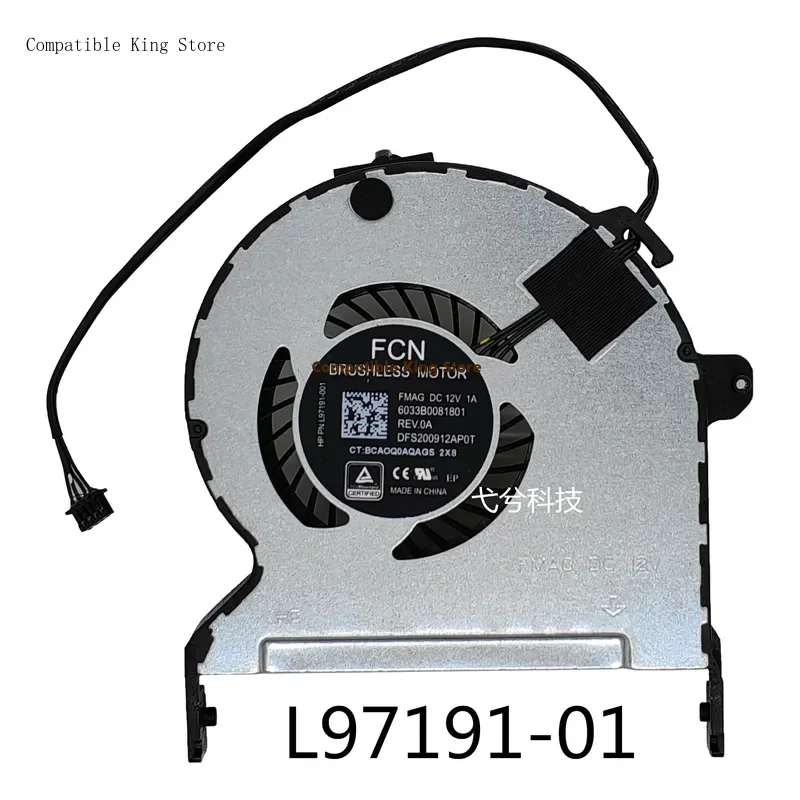 X New GPU Cooling Fan for HP Z2 Mini G5 BSB0712HD-00G0J  L97191-001 DFS200912AP0T FMAG DC12V (The Thickness of The is 1.7cm)