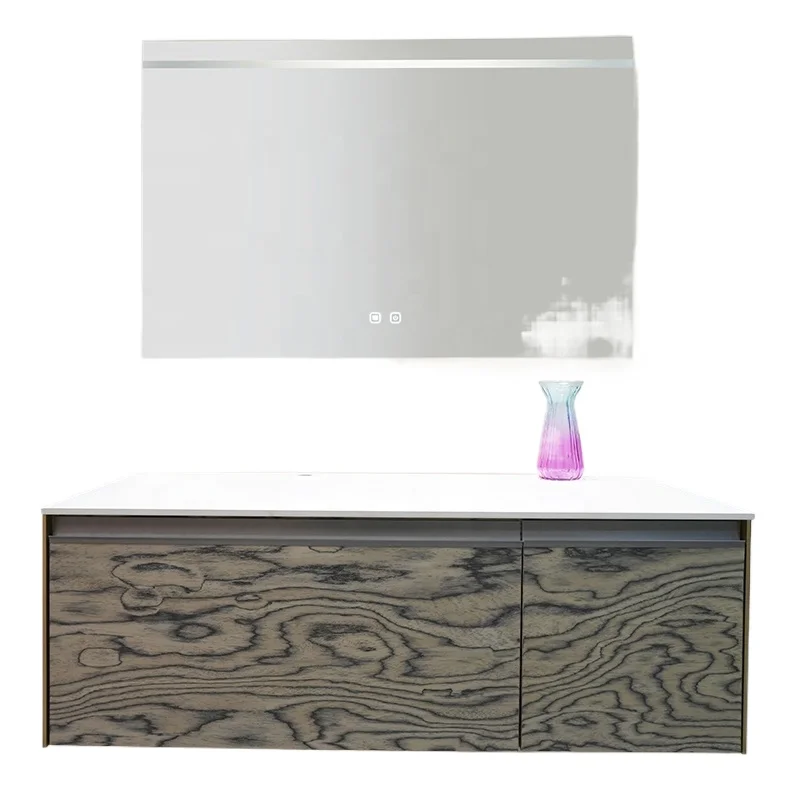 

48 Bathroom Vanity Luxury Wood Bathroom Cabinet Custom Bathroom Sink Cabinet with Light Emitting Diode Mirror