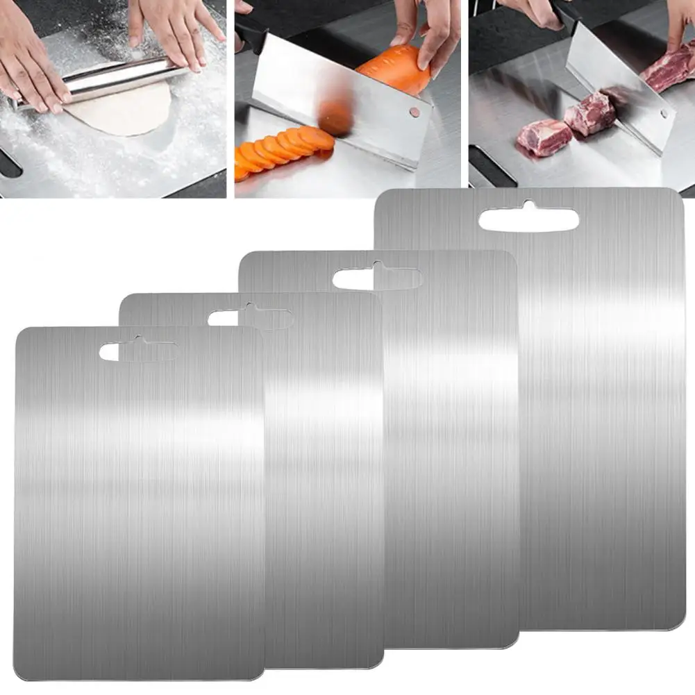 Kitchen Cutting Board Heavy Duty Stainless Steel Cutting Board Non-slip Chopping Surface Scratch-resistant Kitchen Accessory