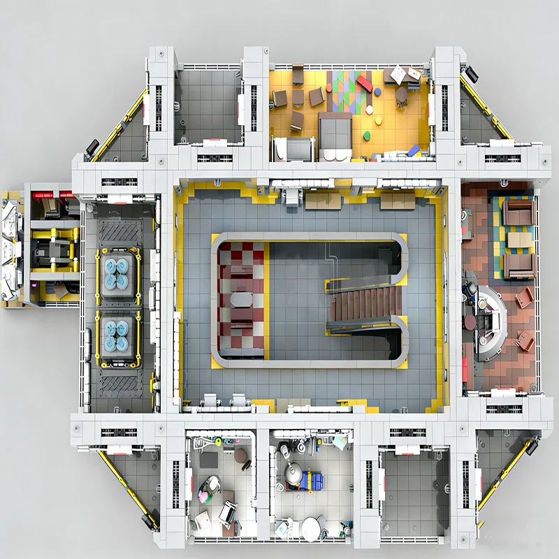 10988 PCS Brickheadz Style Bundle 81 - 8 Rooms, 2 Connectors and the Atrium MOC Customize Modular DIY Boys Boy Assembly Toy Gift