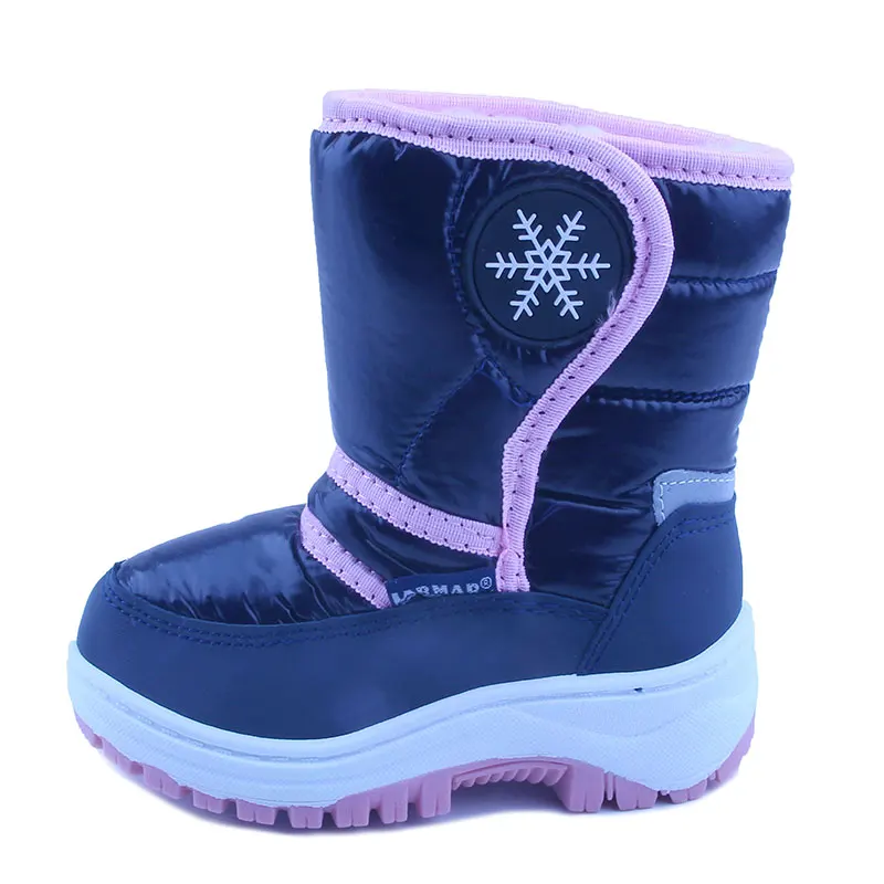 Winter Children Warm Fur Snow Boots for Boys Sneakers Winter Kids Shoes Girls Snow Boots Sport Leather Waterproof Child Shoes