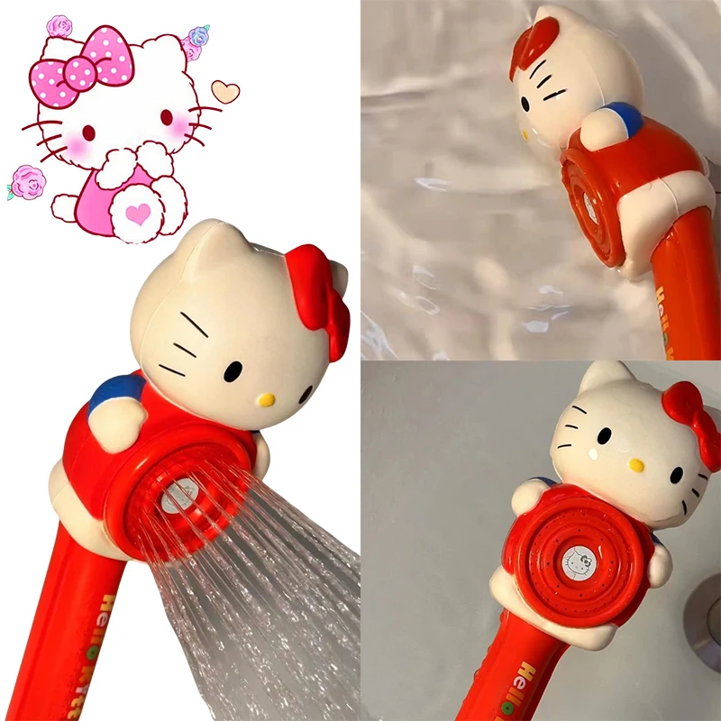 

Sanrio Hello Kitty Children's Handheld Shower Head Anime Character Bathroom Boosting Shower Head Accessories Birthday Gifts