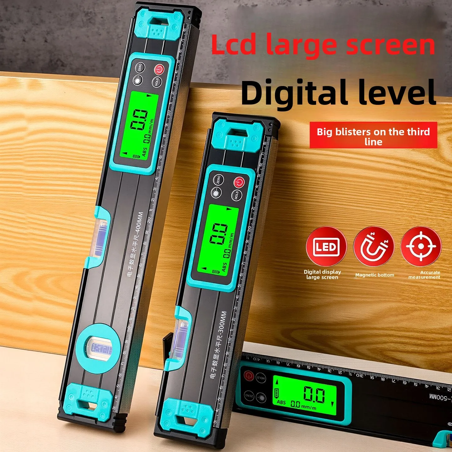 

0-90 ° Прочный магнитный цифровой уровень промышленного класса с утолщенным ЖК-дисплеем, высокоточный электронный инструмент