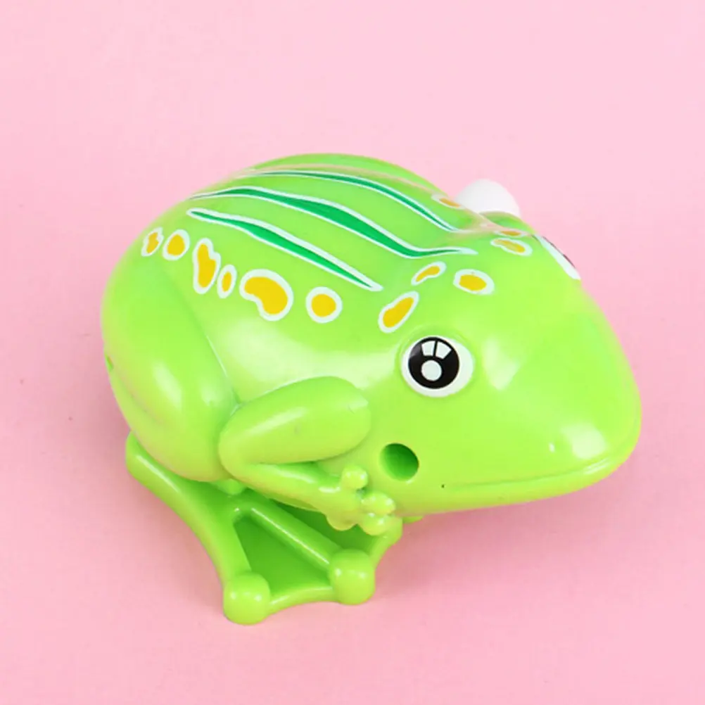 4Pcs Mini Wind-Up Jumping Frogs Kids Animal Plaything Lifelike Design Safe Plastic Early Learning Interactive Desktop Ornament