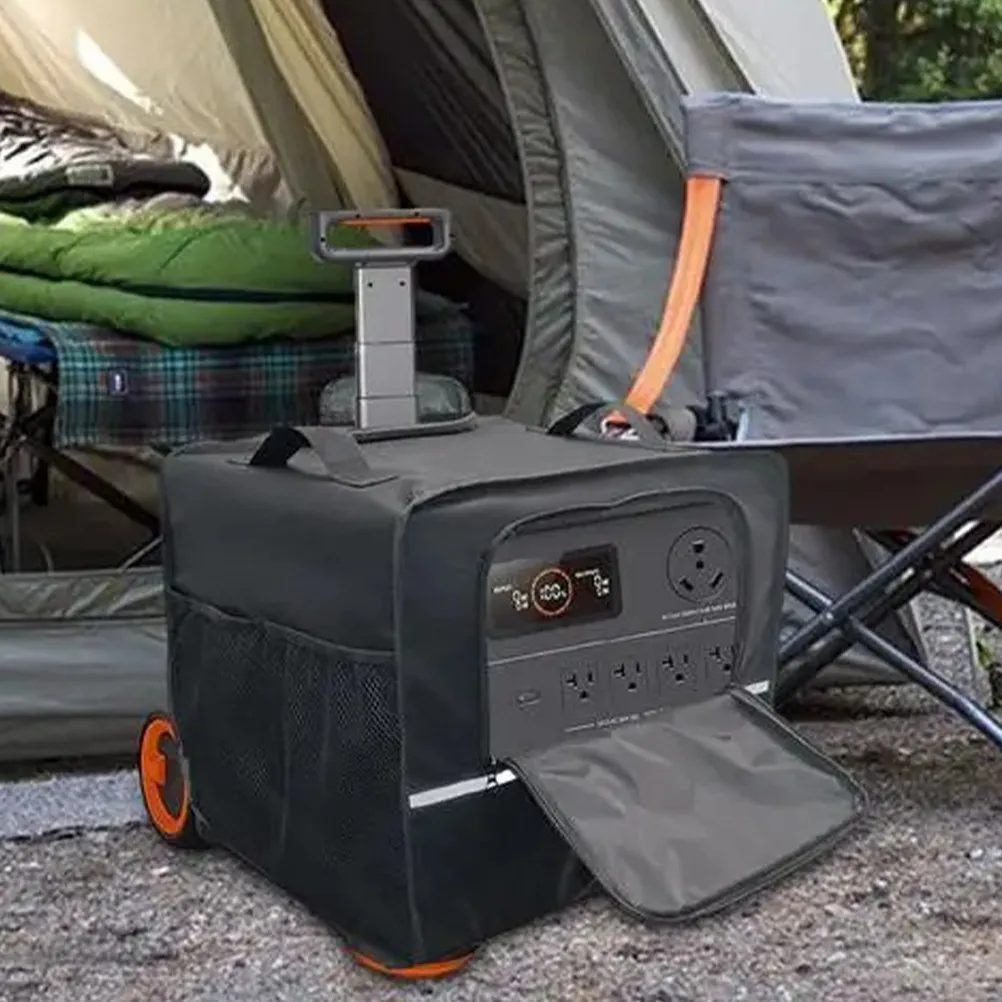 Solar Generator Cover Heavy Duty Waterproof Outdoor Portable Power Protection Mesh Pocket Splash Proof All