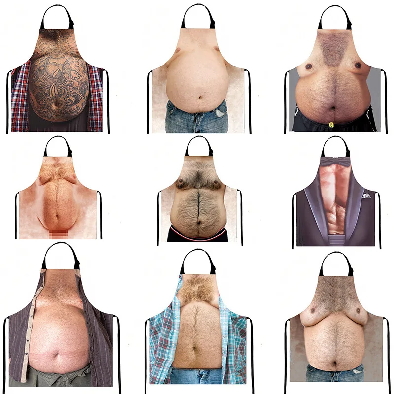 

Novelty Big Belly Funny Kitchen Apron Waterproof Oilproof Durable Household Cooking Apron Cute High Value Chef Apron Home Use