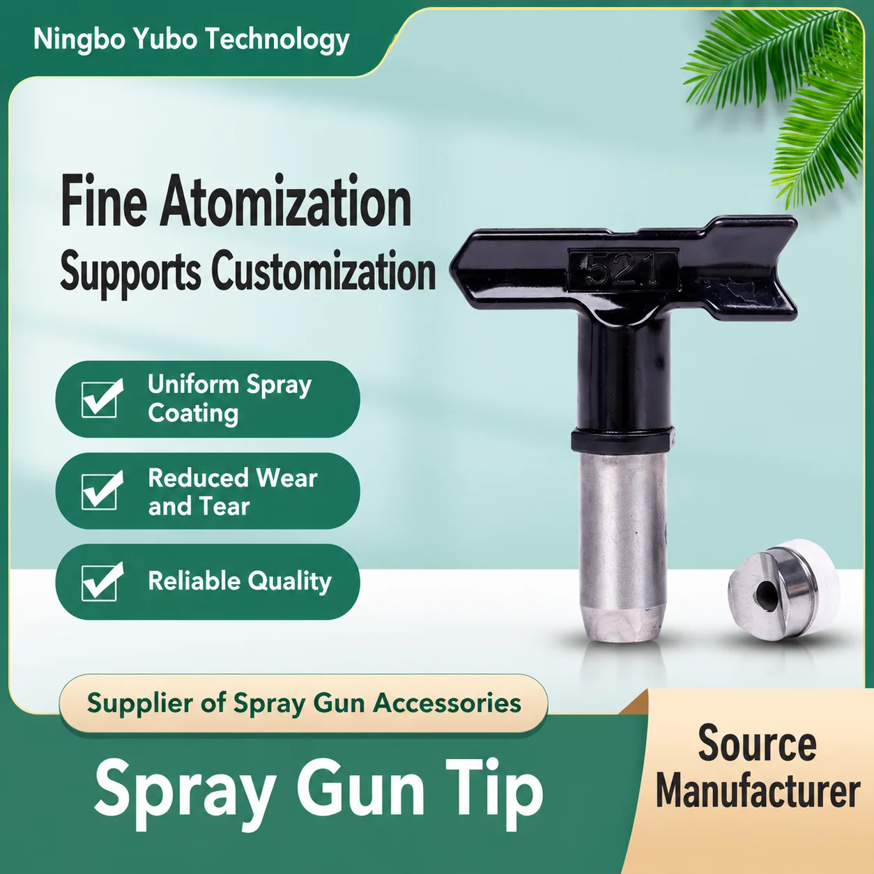 Stainless Steel Spray Gun Nozzle, Airless Paint Sprayer Replacement Tip, Wear-Resistant Swivel Connector, Industrial Spraying