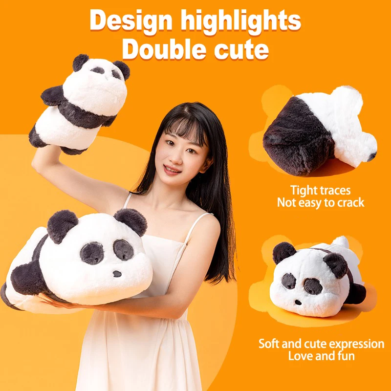 Miniso Soft and Cute Lying Posture Series Plush Doll Children's Toys Kawaii Panda Rabbit Shiba Inu Room Decoration Sofa Pillow