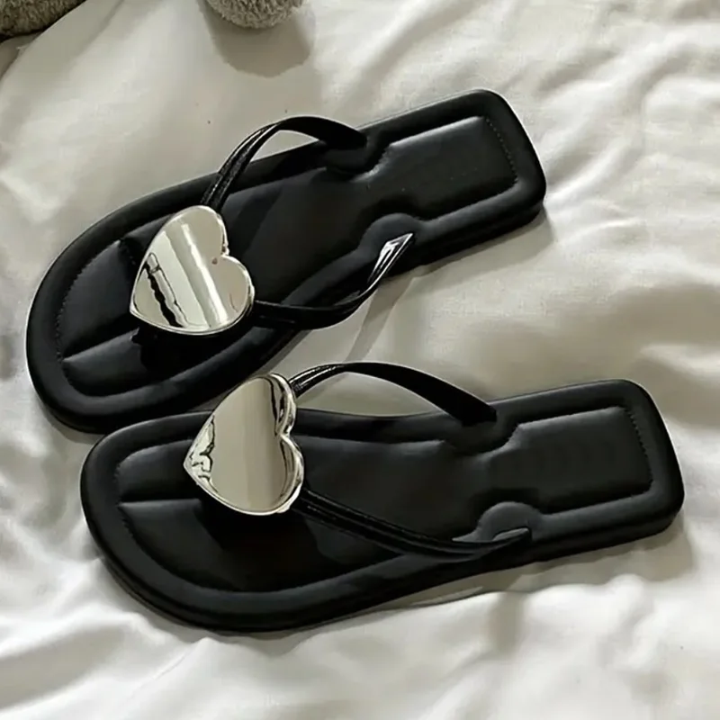 

Любовь украшения, шлепанцы на плоской подошве, тапочки, сексуальные слипоны с круглым носком, новые поступления, модная женская современная обувь