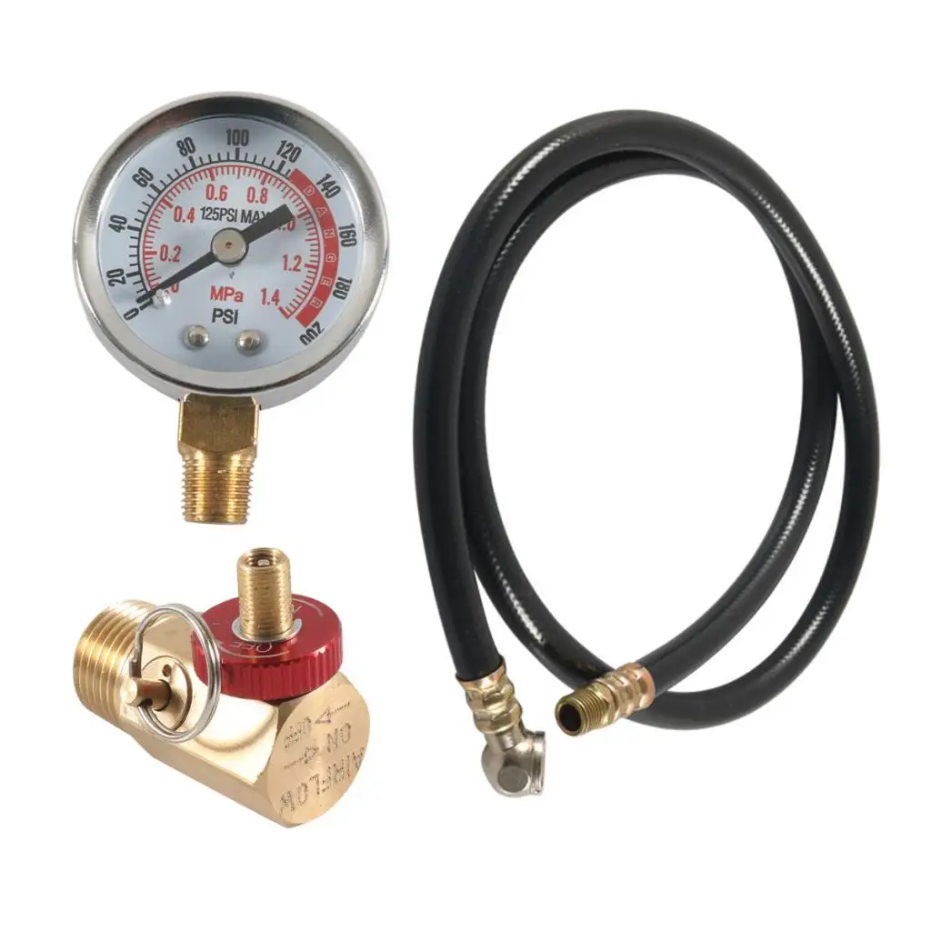 Air Tank Repair Kit 0-200 PSI Pressure Gauge Efficient High Performance Accessories Air Tank Hose Assembly Kit Replacement