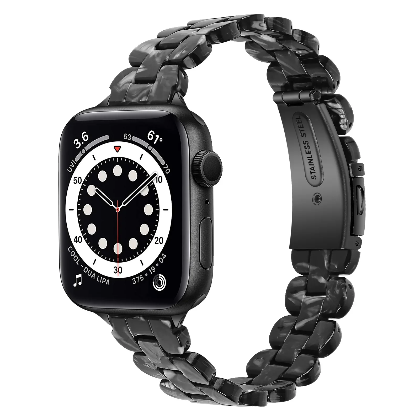 Slim Resin Strap For Apple Watch Band 45mm 41mm 44mm 40mm 42mm 38mm Women Bracelet Wristband Correa iWatch 9 8 7 6 5 4 SE Belt