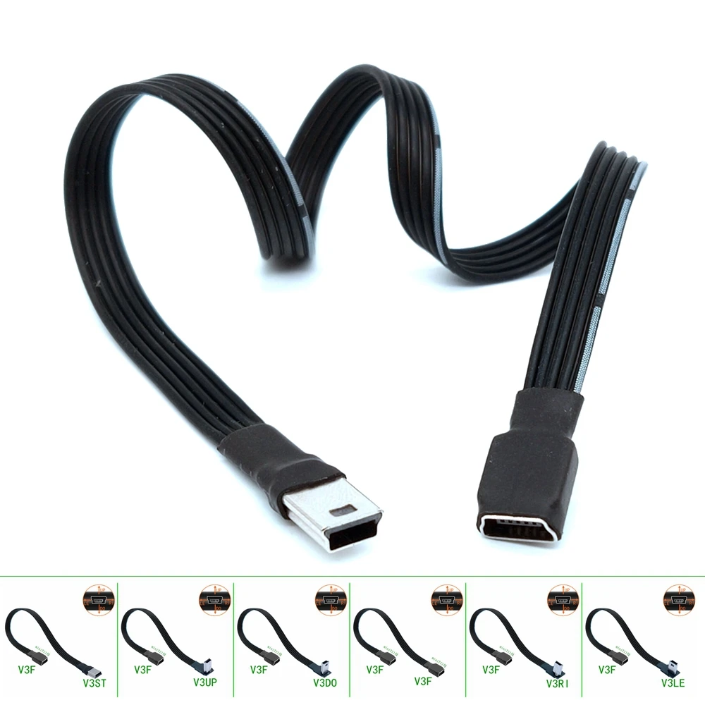 10ซม.90 Grad 4 Winkel Mini USB Buchse Auf Mini B 5 Pin Stecker Kabel อะแดปเตอร์50ซม.100ซม.